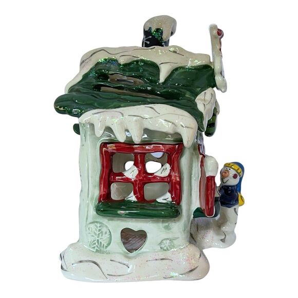 Blue Sky Clayworks Frosty Skate Rental Candle House by Heather Goldminc - 7" H - Picture 7 of 16